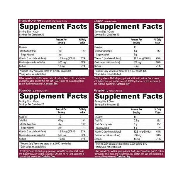 Calcium Citrate Chewy Bites 500mg